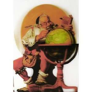   Rockwell Santa at the Globe   3D Lenticular Postcard: Everything Else