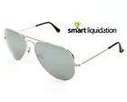 Ray Ban Silver Frame Aviator with Silver Mirror G 15 XLT Lens RB3025 