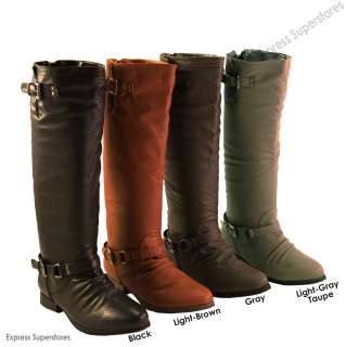    High Motorcycle Riding Faux Leather Fashion Women Boots Size  