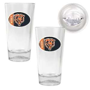  Chicago Bears 2 Piece Pint Glass Set: Kitchen & Dining
