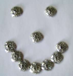   Silver Pokadotted Bead Caps 7.5mm Zinc Alloy LEAD FREE! FREE SHIPPING