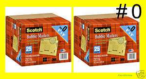 Bubble Mailers Envelope 3M Scotch 6 x 9 #0   50 pk  