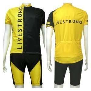 Livestrong Team Yellow &? Black Short Sleeves Cycling Jersey with Bib 