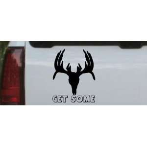 Black 10in X 8.0in    Get Some Deer Skull Hunting And Fishing Car 