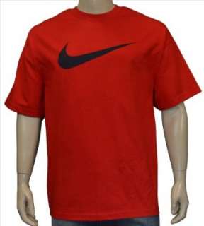  Nike Mens Big Swoosh Loose Fit Shirt Red Clothing
