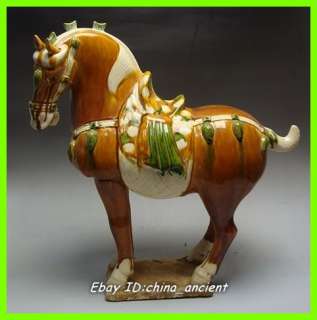 Rare Chinese Tang sancai Pottery Glaze Horse Statue  