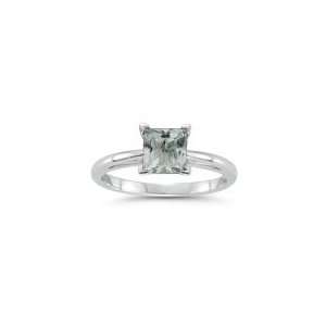  2.03 Cts Green Amethyst Solitaire Ring in 18K White Gold 4 