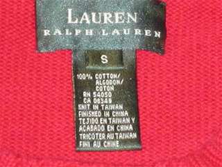 Ralph Lauren Horse Crest Red Sweater Women S Small Pullover Crewneck 