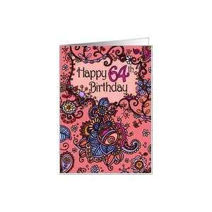  Happy Birthday   Mendhi   64 years old Card: Toys & Games