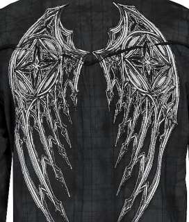 88 Affliction Spiker Universe Winged Button Down Shirt/ BUCKLE 