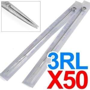  50X Stainless Steel Tattoo Needles Round Liner RL 3RL 