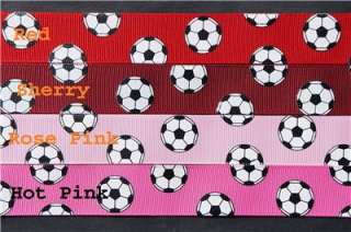 Pick 10Yd Soccer 7/8 Pink Red Tone Grosgrain Ribbon Craft  