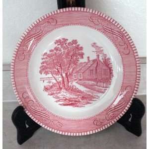  Currier and Ives Red Salad Plate   Rare: Everything Else