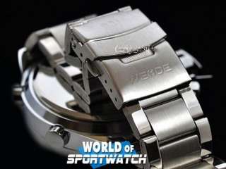New Rare Black Dual Core Diving Mens Sport Steel Watch  