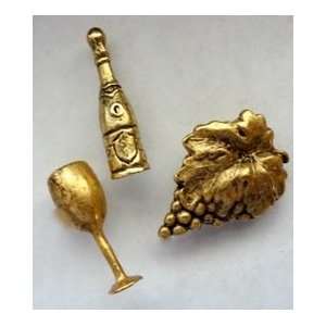  *FREE SHIPPING*T809AG Antique Gold Wine Lover Push Pins 