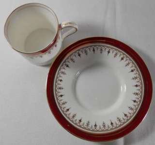 Aynsley Durham Maroon Demitasse Cup(s) and Saucer(s)  