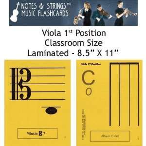   Viola 1st Position 8.5X11 Classroom Size Laminated Flashcards