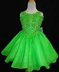   Little Girl Glitz Pageant flower Formal Dress Lime size 1234567