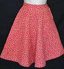 Girls Authentic Vintage Circle Skirt Red Ditsy Print 50s Gambill