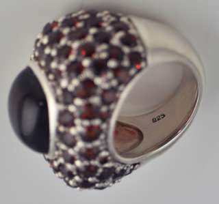 Red Garnet Sterling Silver Gemstone ss 925 Stone Ring  