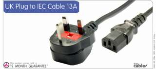 3M UK 13A IEC TO MAINS POWER CABLE LEAD   PC AMP KETTLE  
