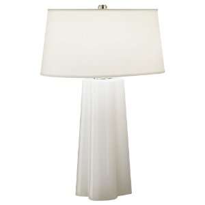   Abbey Wavy Collection White Cased Glass Table Lamp: Home Improvement