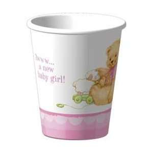  Sweet Bear Pink Cups   Girl Baby Shower 9 Oz Cups   8 