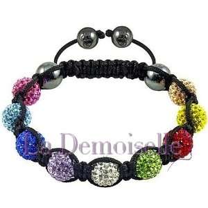    Multi Color Crystal Beads Disco Ball Adjustable Bracelet: Beauty