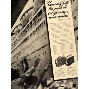   Ad Cine Kodak Home Movie Camera Ship Departure   Original Print Ad