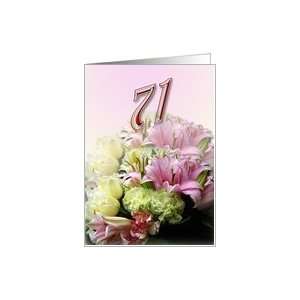  71st Happy Birthday   Pink bouquet Card: Toys & Games