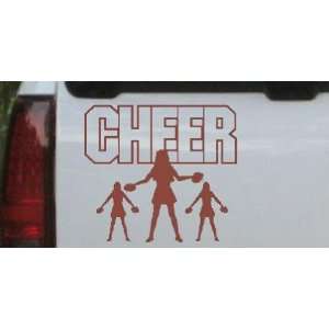Cheer Leader Sports Car Window Wall Laptop Decal Sticker    Brown 26in 