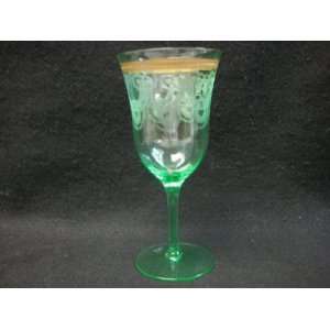   MORGANTOWN WATER GOBLET NECKLACE GREEN GOLD (#7577): Everything Else