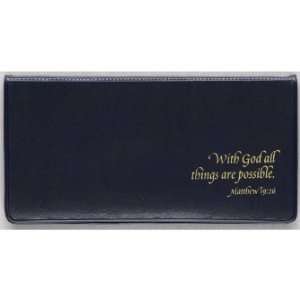   Checkbook Cover With God all things are possible 