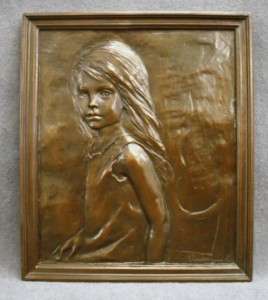 BRONZE PLAQUE OF A YOUNG GIRL BY GLENNA GOODACRE NoRes  