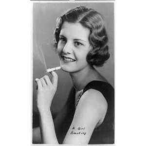  Girl smoking,cigarette holder,ring,women,c1935: Home 