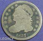 1837 CAPPED BUST DIME SCARCE DATE 90% SILVER (GN