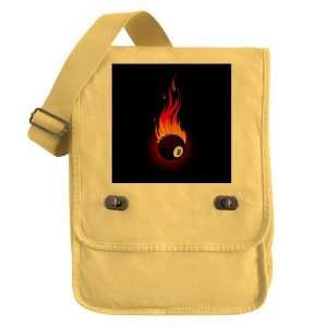   : Messenger Field Bag Yellow Flaming 8 Ball for Pool: Everything Else