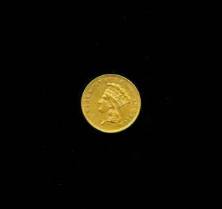 1860 P GOLD COIN~ RARE ONLY 7,036 MINTED~AU+~  