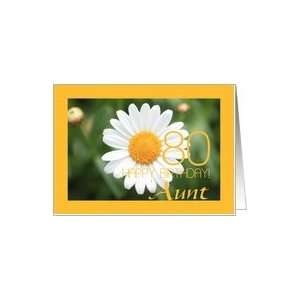  80th Birthday card, white daisy for Aunt Card Health 