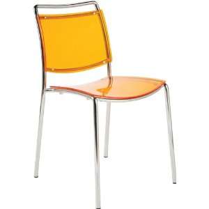  Safina Transparent Stacking Chair (Orange) Office 