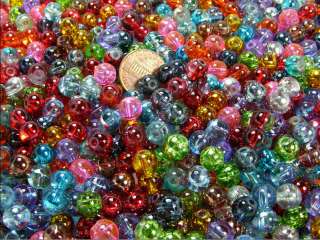 POUND LOT 8MM ROUND COLOR FUSION LAMPWORK GLASS BEADS  