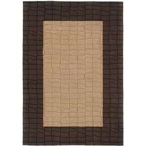   Brown Modern Plain Border Rug 2 x 8 Runner (84130)