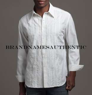 ROBERT GRAHAM Men Garifuna Designer Paisley Embroidered Shirt White 