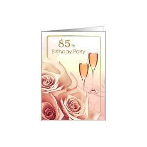  85th Birthday Party Invitation. Pink Roses Card: Toys 
