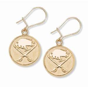  Buffalo Sabres 14K Gold Dangle Earrings