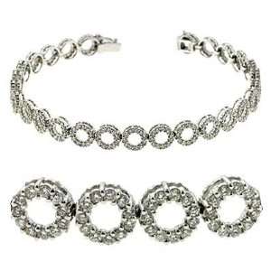  14k White 3.29 Ct Diamond Bracelet   JewelryWeb Jewelry