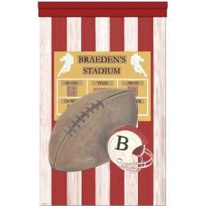  vintage football touchdown red personalized wall hanging 