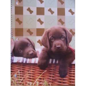  Spiral Notebook ~ Chocolate Lab Pups: Office Products