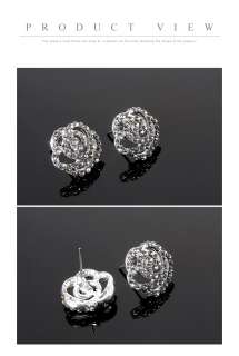 New 1BR fashion jewelry ROSE Titanium pin Earrings er61 3 colors 