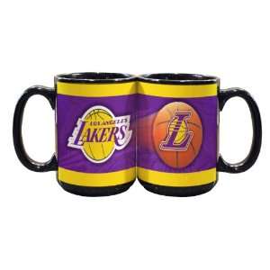 NBA Los Angeles Lakers 2 Pack 15oz Black SportsBall Mug:  